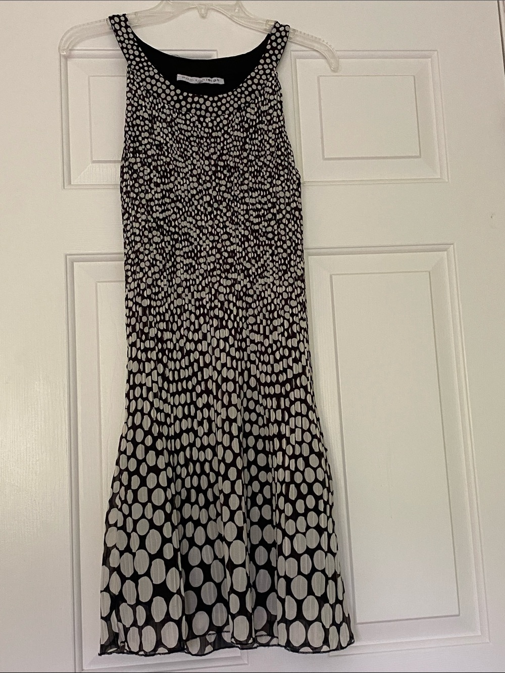 Madison Leigh Black & White Polka Dot Sleeveless Dress XS Petite